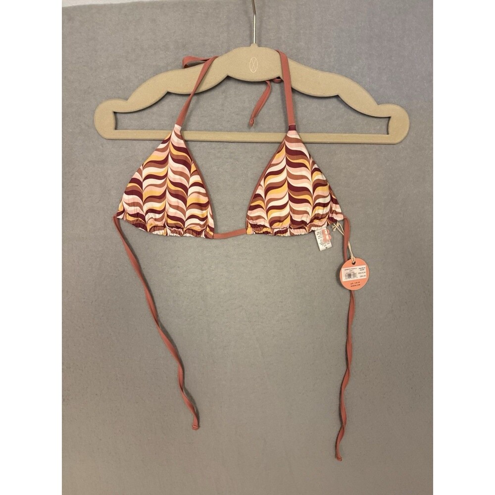 B Swim Sexy Bandeau Heat Waves Bikini Bathing Suit Top Size M